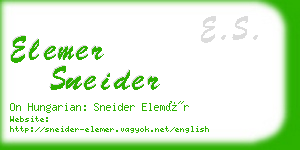 elemer sneider business card